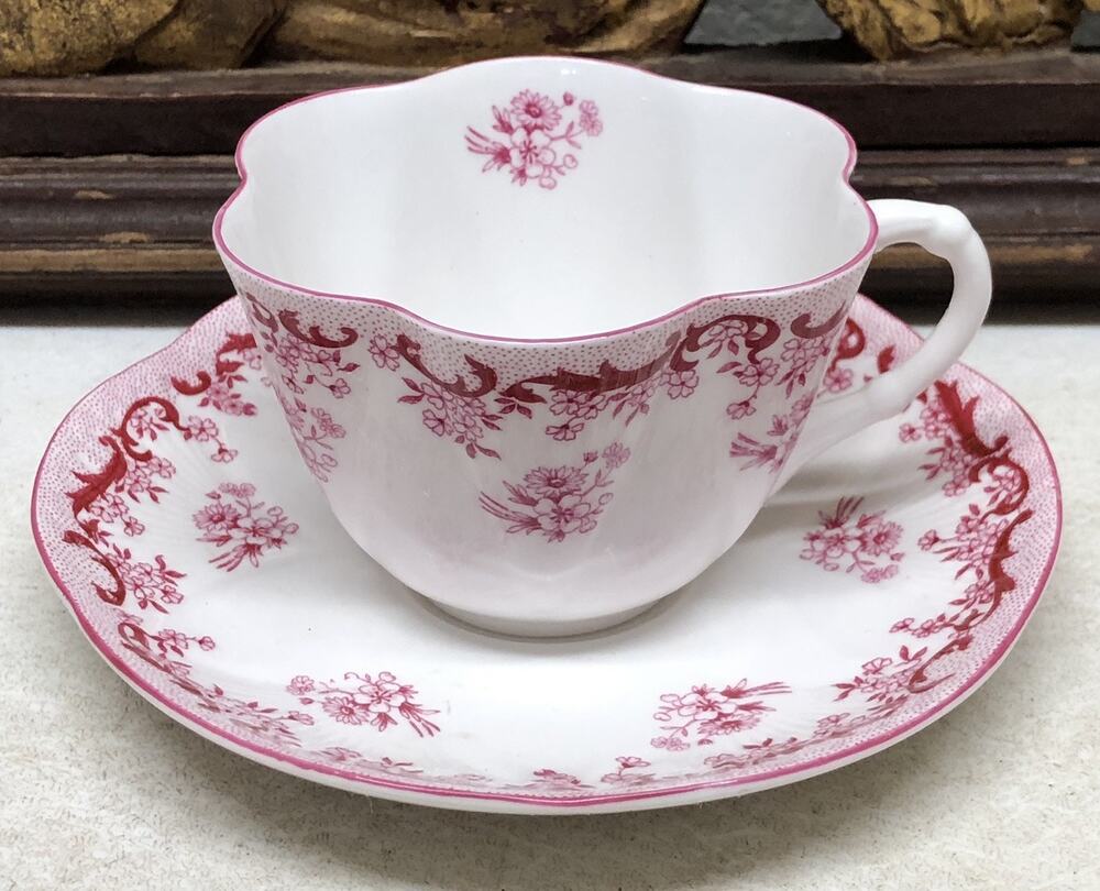 Shelley England Dainty HEAVENLY PINK Cup And Saucer Rare